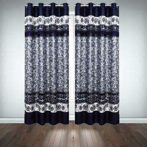 Printed Silk Curtains ( Pair ) image 0