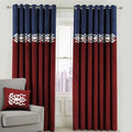 BLUE & MAROON DOUBLE TONE VELVET CURTAINS - SET OF 2 PANELS image 0
