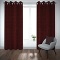 Export self dotted jacquard curtains Red ( 2 Curtains Set ) image 0