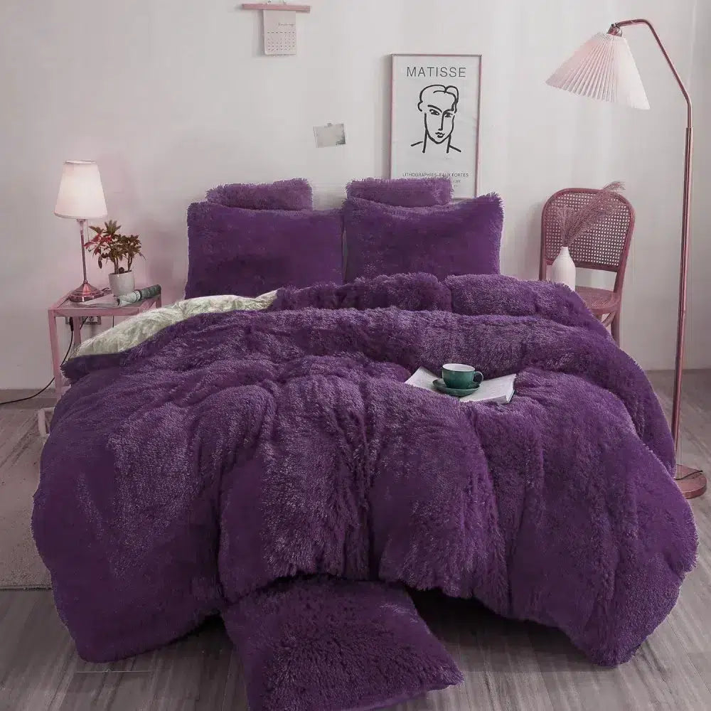 Shaggy Duvet Set - Purple image 0