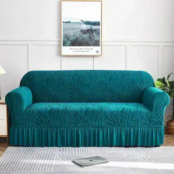 ZEBRA VELVET SOFA COVER - ZINC image 0