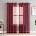 SHEER NET CURTAINS - MAROON image 0