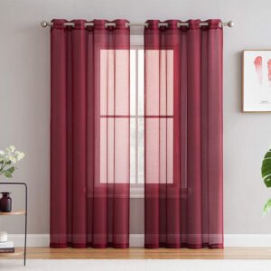 SHEER NET CURTAINS - MAROON image 0