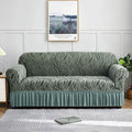 ZEBRA VELVET SOFA COVER - GREEN image 0