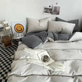 Cotton Reversible Duvet Cover Set - Smoke White & Grey image 0