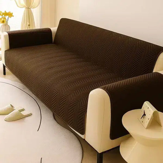 Mat Ultrasonic Quilted Sofa Runner - Brown image 0