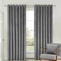 LIGHT GREY PLAIN SOLID VELVET CURTAINS - SET OF 2 PANELS image 0