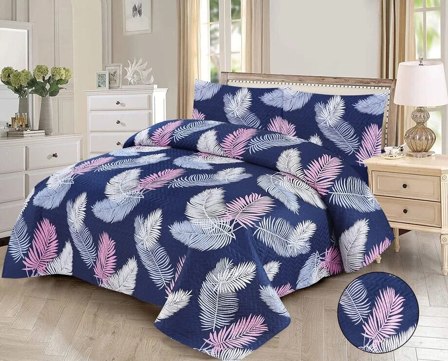 Blush Breeze Printed Bedspread - 3Pcs (Copy) image 0