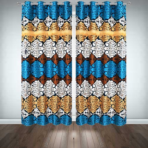 Printed Silk Curtains ( Pair ) image 0