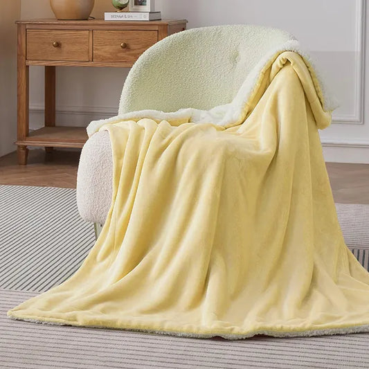 SHERPA FLEECE THROW BLANKET - SKIN GOLDEN image 0
