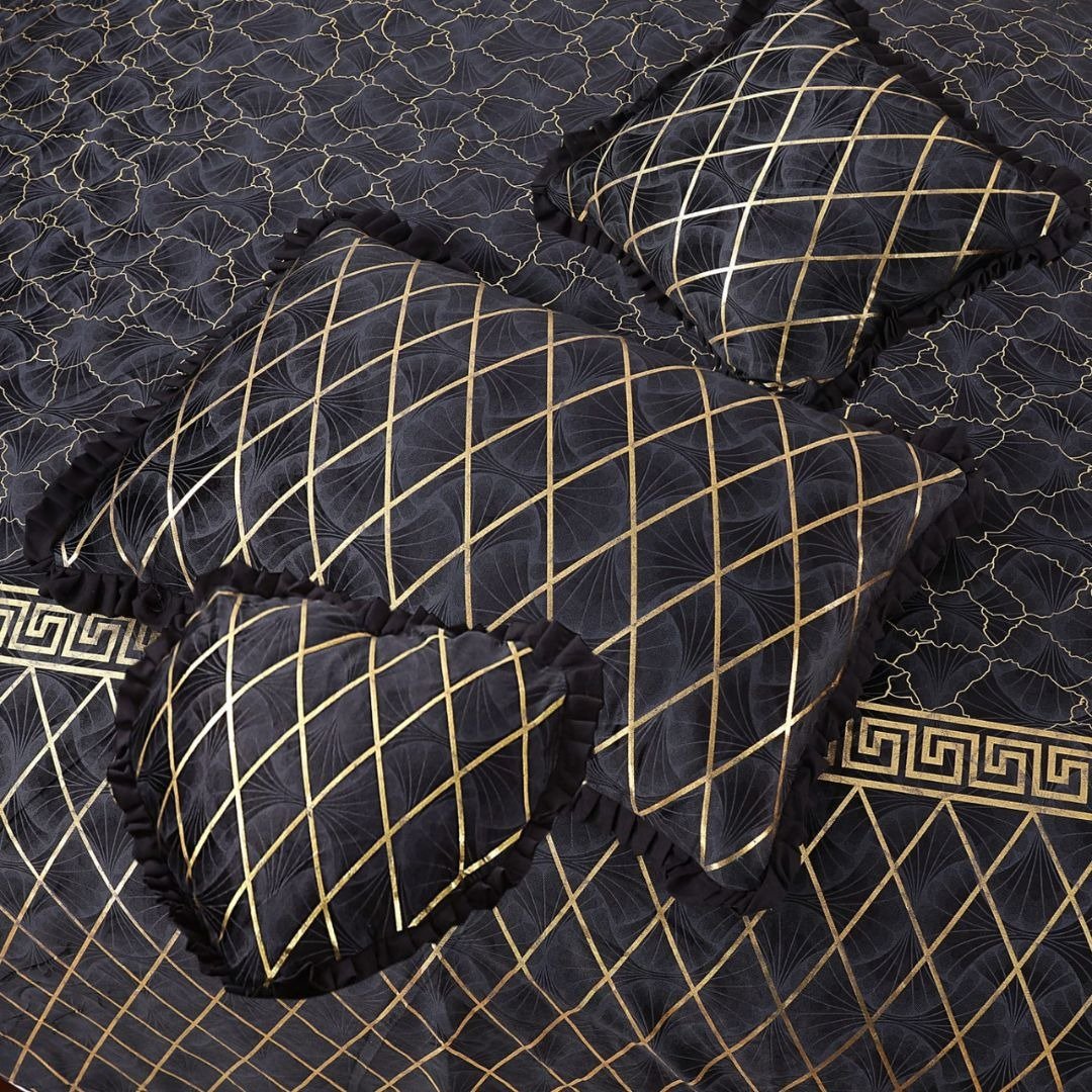 Luxury Elixir Velvet Bedset Black ( 5 PCS ) image 1