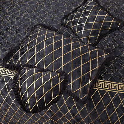 Luxury Elixir Velvet Bedset Black ( 5 PCS ) image 1