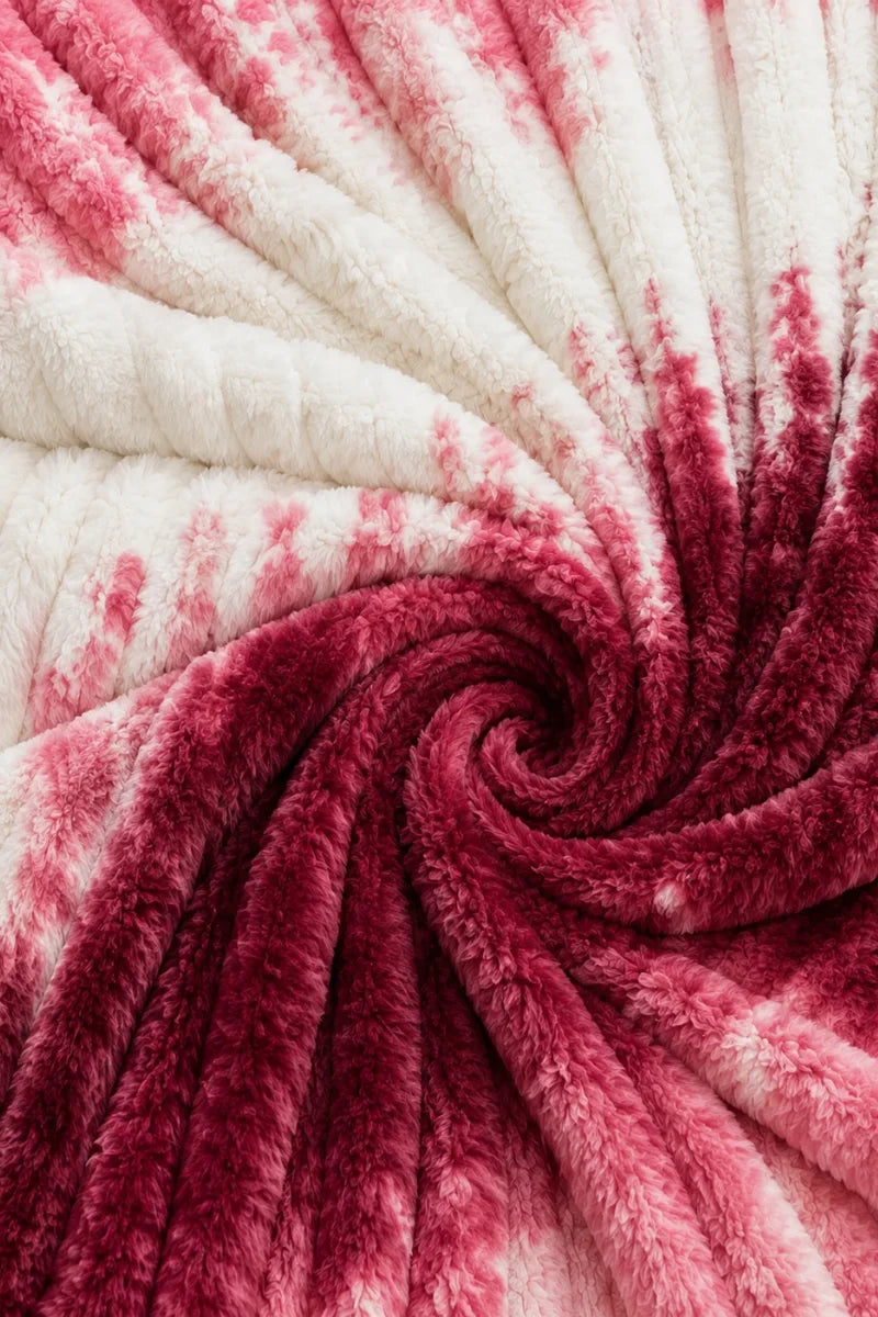 PREMIUM CORAL FLEECE BUBBLE BLANKET - BURGUNDY & WHITE image 1