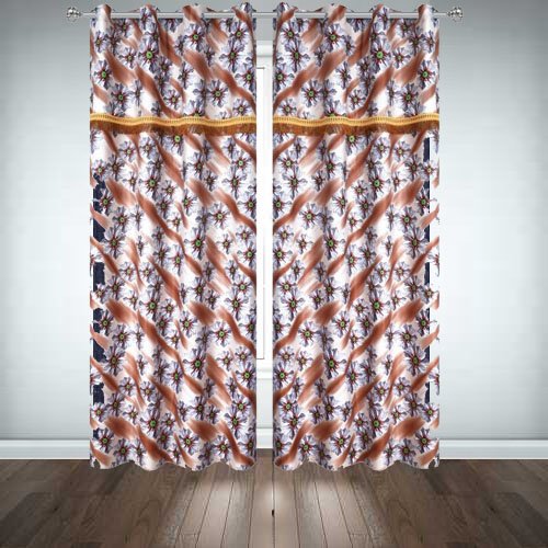 Printed Silk Curtains ( Pair ) image 0