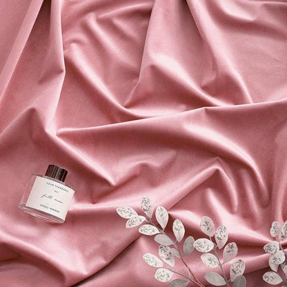BABY PINK PLAIN SOLID VELVET CURTAINS - SET OF 2 PANELS image 1