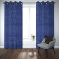 Export self dotted jacquard curtains Royal Blue ( 2 Curtains Set ) image 0