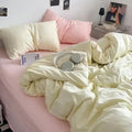 Cotton Reversible Duvet Cover Set - Off White & Pink image 0