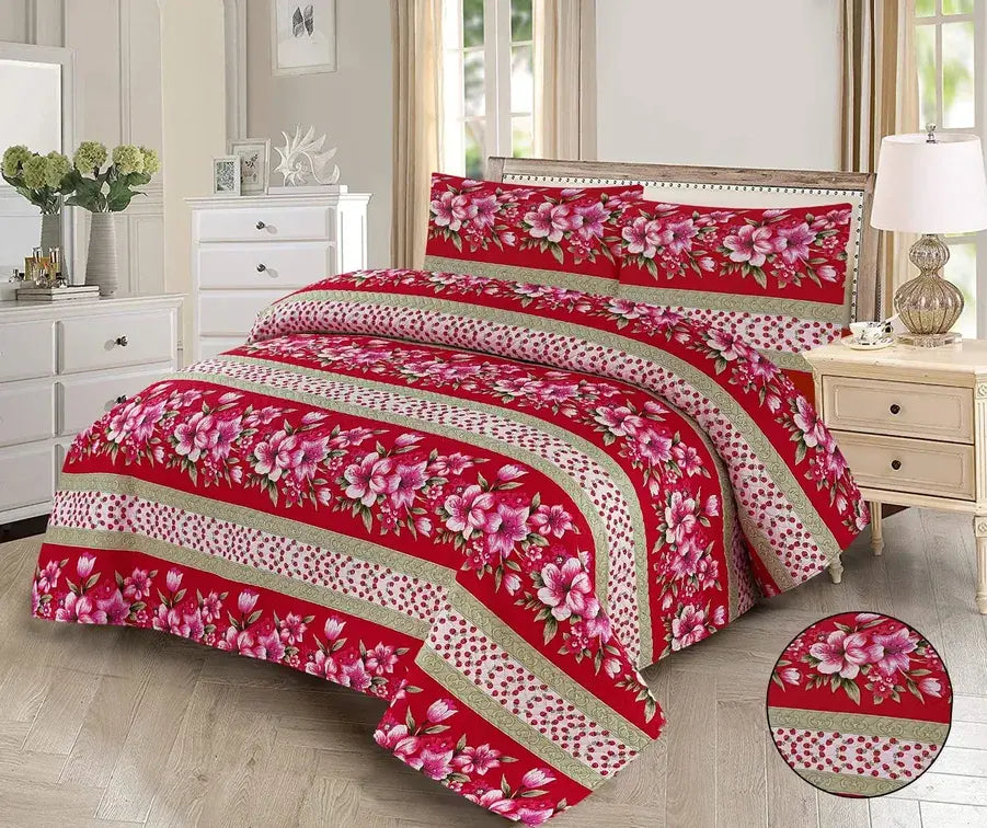 Rouge Aura Printed Bedspread - 3Pcs image 0