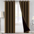 SELF JACQUARD BLACKOUT CURTAINS - BROWN image 0