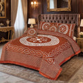 JACQUARD LUXURY ORANGE BEDSHEET SET- 5 PCS image 0