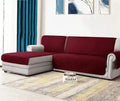 COTTON QUILTED L-SHAPE SOFA RUNNER- MAROON image 0