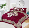 JACQUARD LUXURY MAROON BEDSHEET SET- 5 PCS image 0
