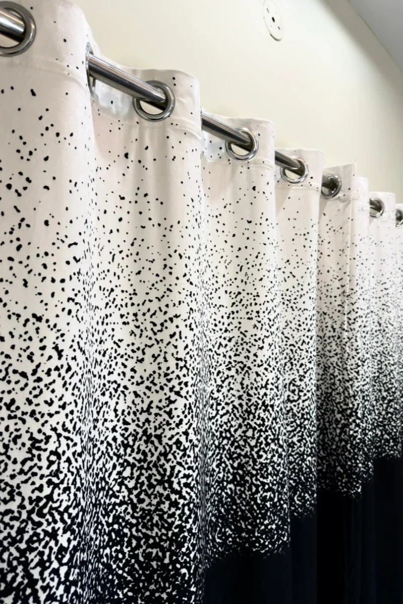BLACK SPECKLED OMBRE VELVET CURTAINS – SET OF 2 PANELS image 1