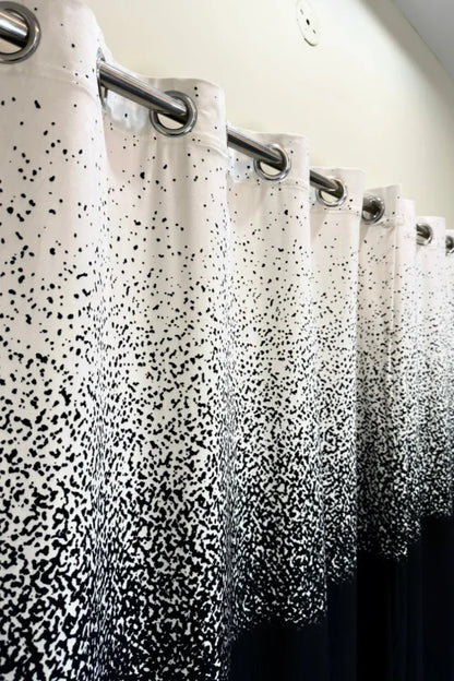 BLACK SPECKLED OMBRE VELVET CURTAINS – SET OF 2 PANELS image 1