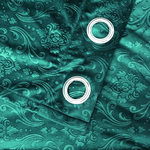 ZINC SELF PRINT VELVET CURTAINS - SET OF 2 PANELS image 1