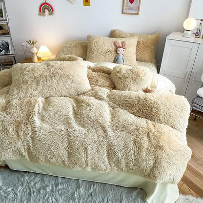 Shaggy Duvet Set - Beige image 0