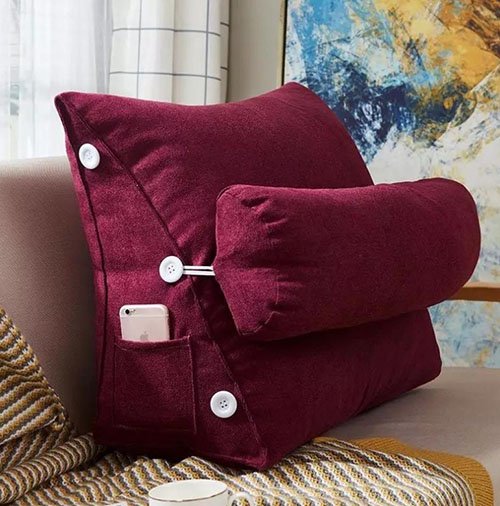 BACK SUPPORT CUSHION - MAROON image 0