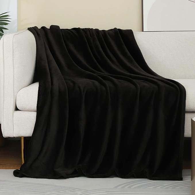 FLANNEL FLEECE BLANKET - BLACK image 0
