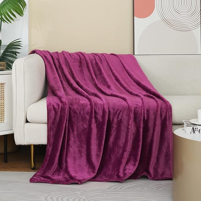 FLANNEL FLEECE BLANKET - PURPLE image 0