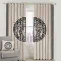 OFF WHITE & BLACK VERSACE DESIGN VELVET CURTAINS - SET OF 2 PANELS image 0