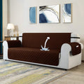 WATERPROOF COTTON QUILTED SOFA COVERS - BROWN image 0