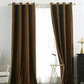 BROWN PLAIN SOLID VELVET CURTAINS - SET OF 2 PANELS image 0