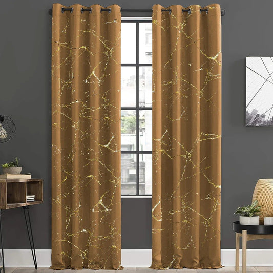 Imported Velvet Curtains Sprinkle Design Golden image 0