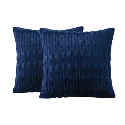 EMBOSSED FLEECE CUSHION COVERS - NAVY BLUE image 0