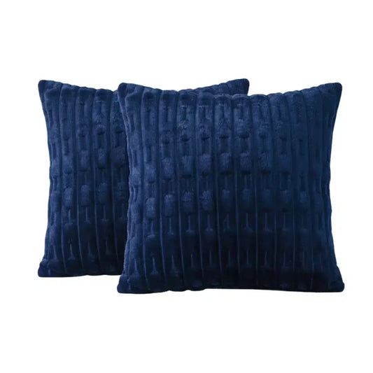 EMBOSSED FLEECE CUSHION COVERS - NAVY BLUE image 0