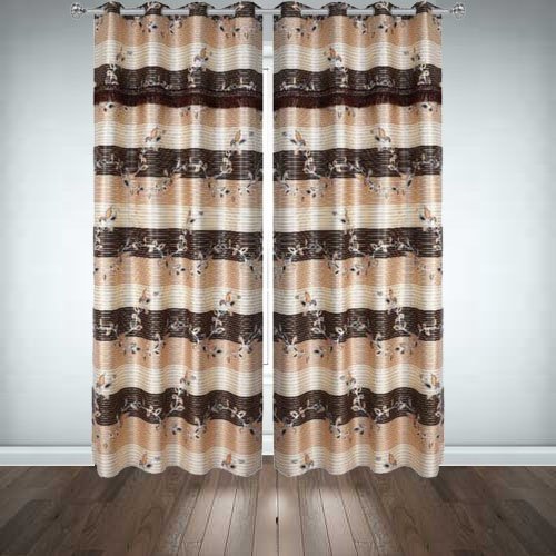 Printed Silk Curtains ( Pair ) image 0
