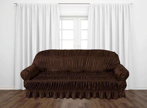 KNITTING JERSEY SOFA COVER - BROWN image 0