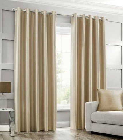 IMPORTED SILK CURTAINS - BEIGE image 0
