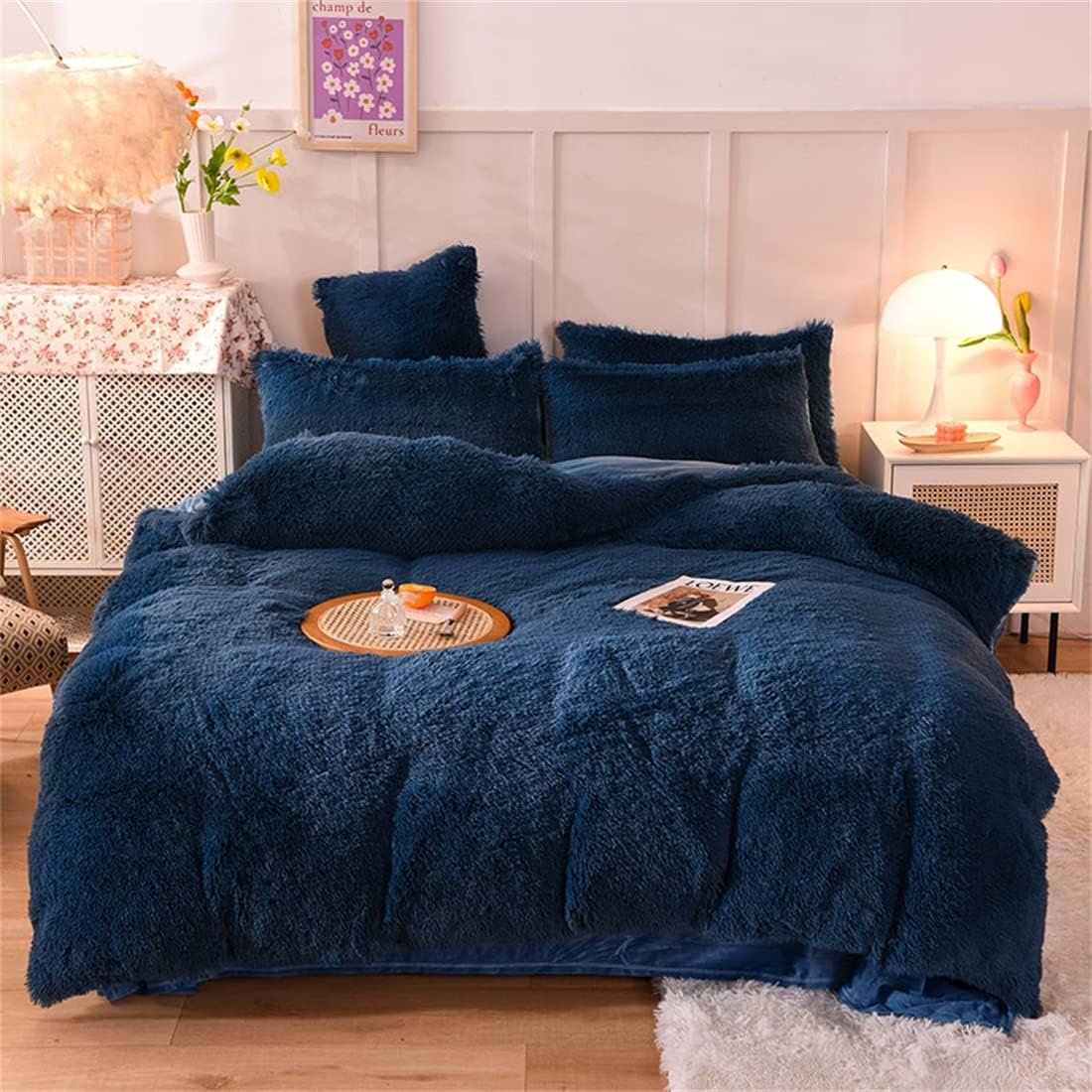 Shaggy Duvet Set - Navy Blue image 0
