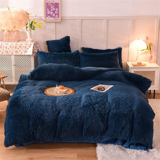 Shaggy Duvet Set - Navy Blue image 0