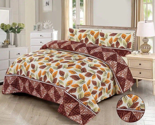 Maple Bloom Printed Bedspread - 3Pcs image 0