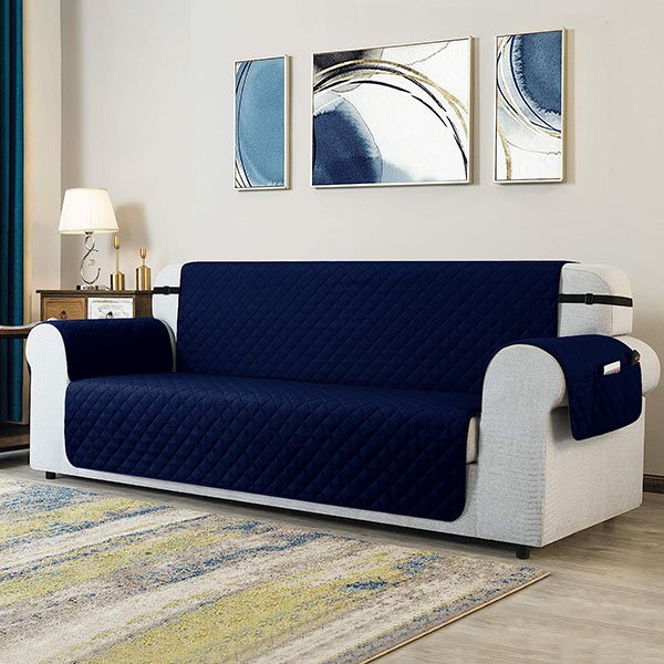 QUILTED SOFA COVERS - BLUE image 0
