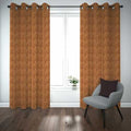 Premium Self Jacquard Curtains Fish Design Rust ( 2 Curtain Set ) image 0