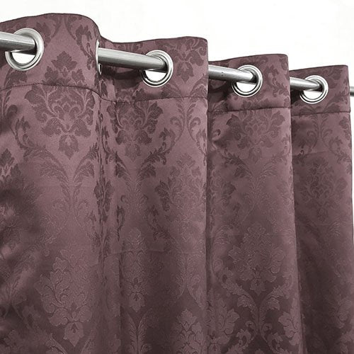 Export Quality Self Jacquard Curtains Brown ( 2 Curtain Set ) image 0