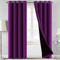 SELF JACQUARD BLACKOUT CURTAINS - DARK PURPLE image 0