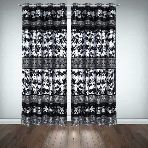 Printed Silk Curtains ( Pair ) image 0